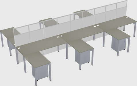Shared l-shape cubicle