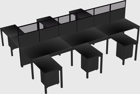 Shared l-shape cubicle