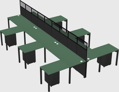 Shared l-shape cubicle