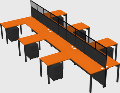 Shared l-shape cubicle