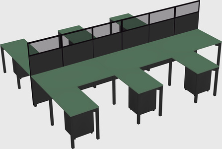 Shared l-shape cubicle