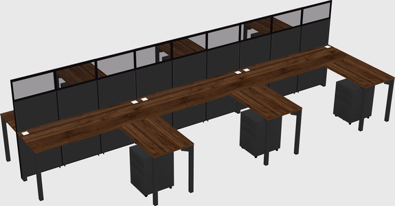 Shared l-shape cubicle