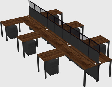 Shared l-shape cubicle