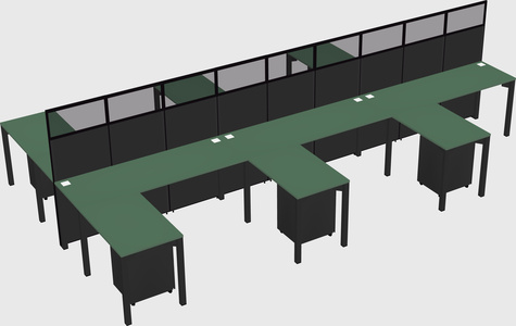 Shared l-shape cubicle