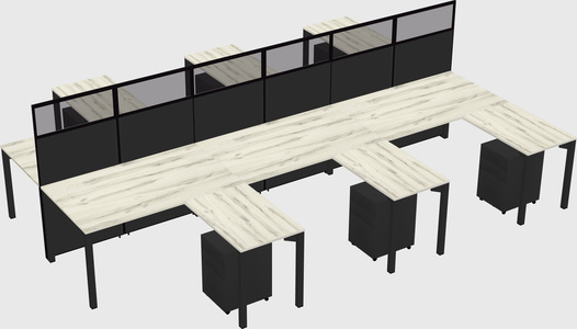 Shared l-shape cubicle