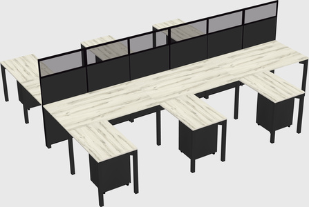 Shared l-shape cubicle