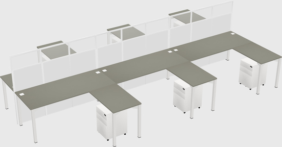 Shared l-shape cubicle