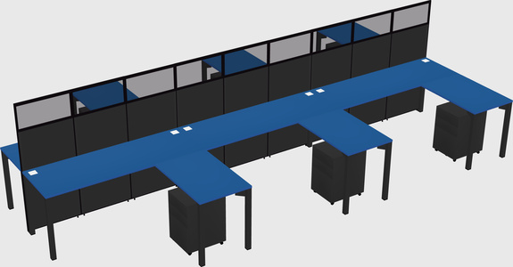 Shared l-shape cubicle