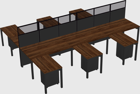 Shared l-shape cubicle