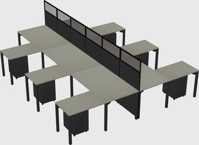 Shared l-shape cubicle