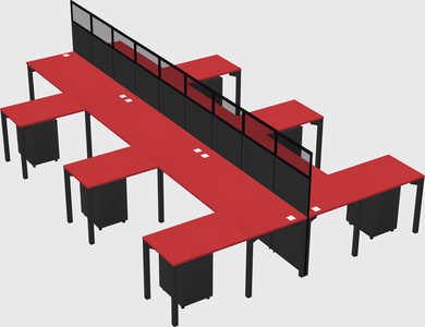 Shared l-shape cubicle