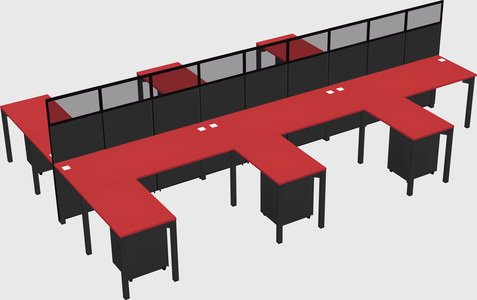 Shared l-shape cubicle