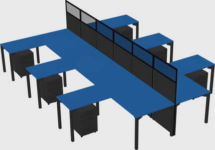 Shared l-shape cubicle