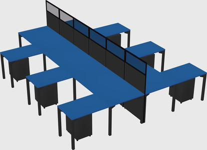 Shared l-shape cubicle