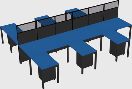 Shared l-shape cubicle
