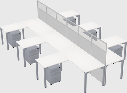 Shared l-shape cubicle
