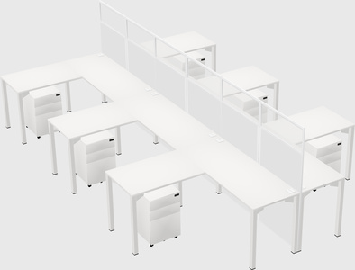 Shared l-shape cubicle