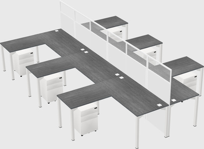 Shared l-shape cubicle