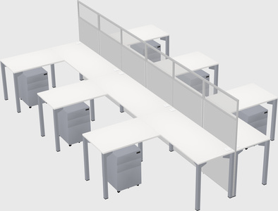 Shared l-shape cubicle