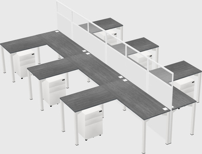 Shared l-shape cubicle