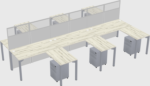 Shared l-shape cubicle