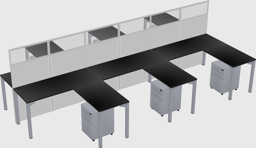 Shared l-shape cubicle