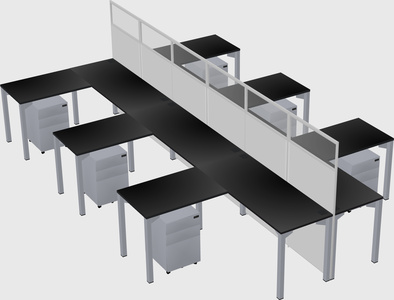 Shared l-shape cubicle