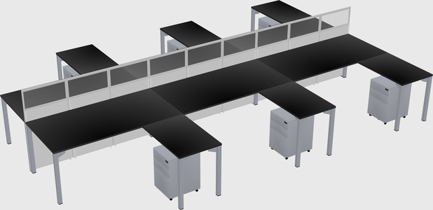 Shared l-shape cubicle