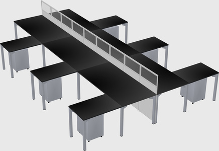 Shared l-shape cubicle