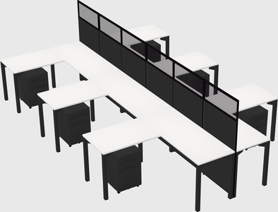 Shared l-shape cubicle