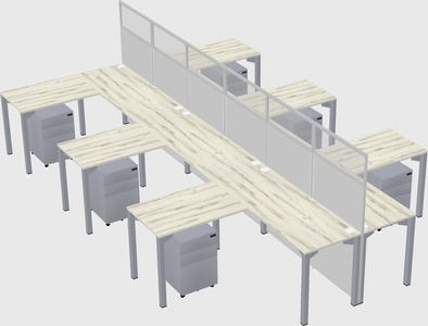 Shared l-shape cubicle