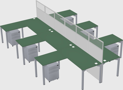 Shared l-shape cubicle