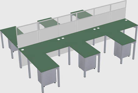 Shared l-shape cubicle
