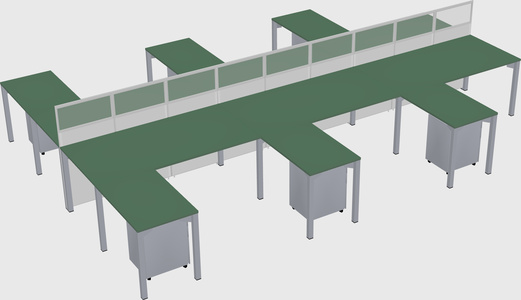 Shared l-shape cubicle