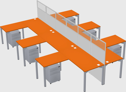 Shared l-shape cubicle