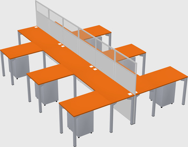 Shared l-shape cubicle