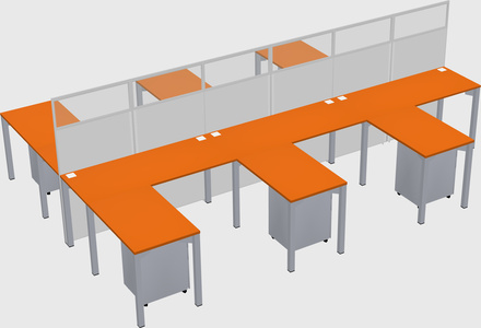 Shared l-shape cubicle