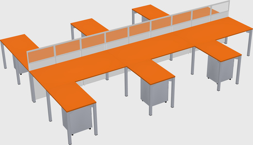 Shared l-shape cubicle