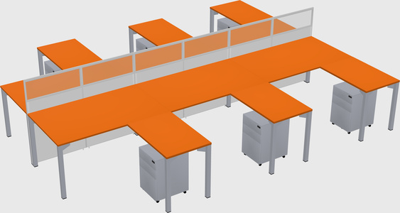 Shared l-shape cubicle
