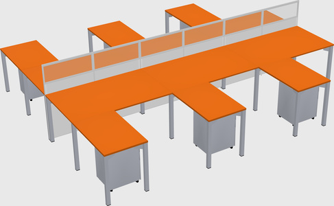 Shared l-shape cubicle
