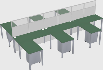 Shared l-shape cubicle