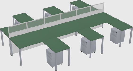Shared l-shape cubicle
