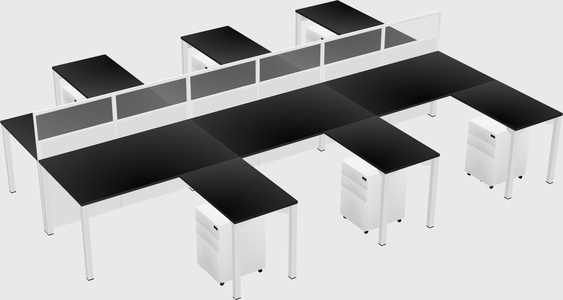 Shared l-shape cubicle