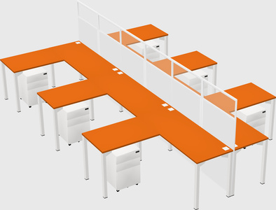 Shared l-shape cubicle