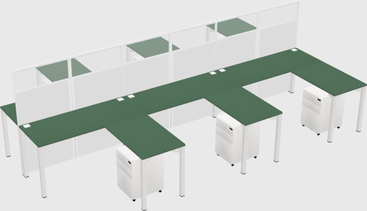 Shared l-shape cubicle