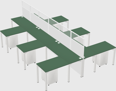 Shared l-shape cubicle