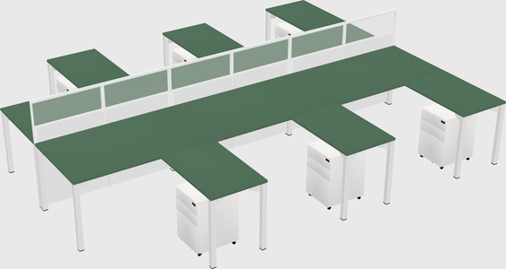 Shared l-shape cubicle