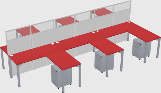 Shared l-shape cubicle