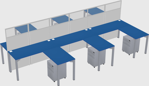 Shared l-shape cubicle