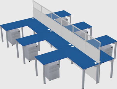 Shared l-shape cubicle